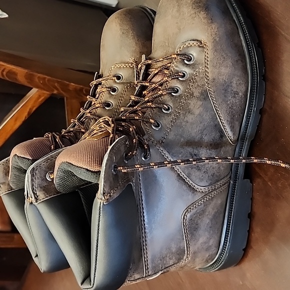 Brahma Work Boots Men Size 10 Dark Brown Lace-Up Steel Toe F2413-18 Enduro Pro - Picture 5 of 7